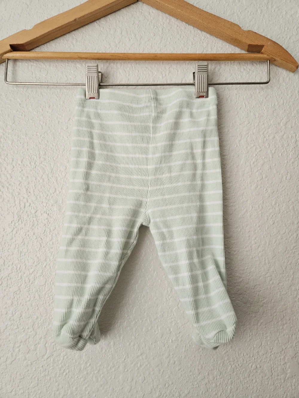 little me organic striped pants, newborn